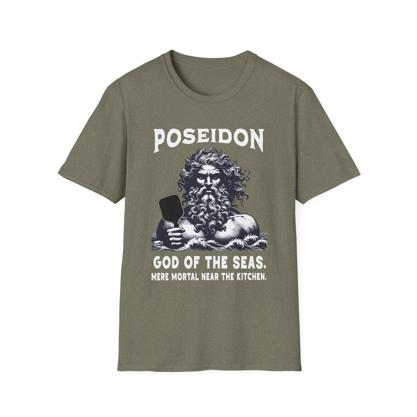 Poseidon Pickleball Shirt — God of the Seas, Mere Mortal Near the Kitchen