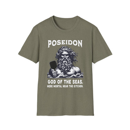 Poseidon Pickleball Shirt — God of the Seas, Mere Mortal Near the Kitchen