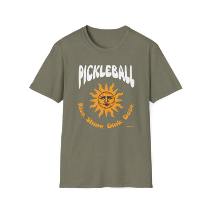 Rise. Shine. Dink. Doze. Pickleball T-Shirt – Funny Pickleball Tee for Daily Players