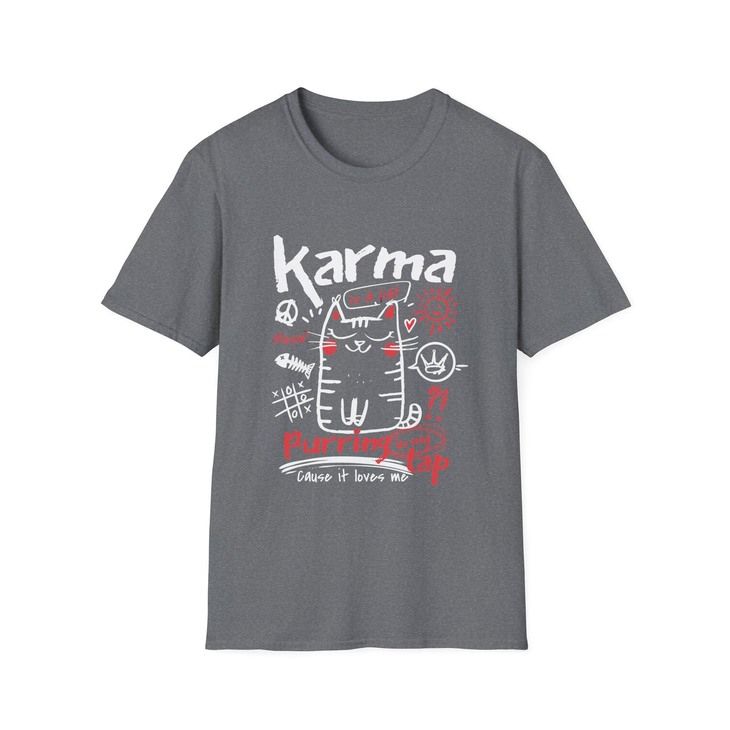 Karma Cat Shirt Funny Cat Tee Purring in Your Lap Humor Shirt Cute Cat Graphic Tee Pet Lover Gift