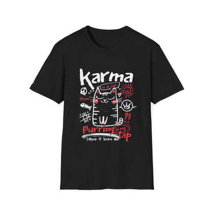 Karma Cat Shirt Funny Cat Tee Purring in Your Lap Humor Shirt Cute Cat Graphic Tee Pet Lover Gift