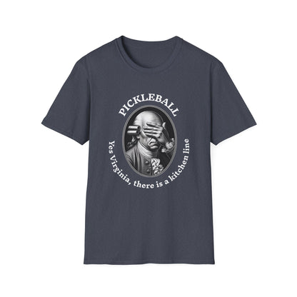 Yes Virginia, there is a kitchen line. Pickleball T-Shirt – Funny Pickleball Tee for Kitchen Violators