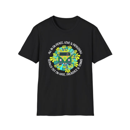 Totally out on hate, prejudice and tennis. – Hippie Pickleball Tee – Retro Pickleball Van Shirt – Funny Pickleball Gift – Pickleball Lover Apparel