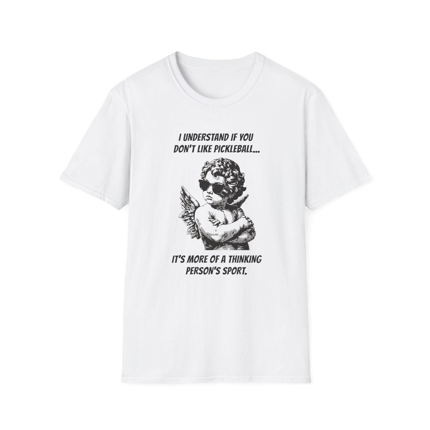 Funny Pickleball Shirt | Thinking Person's Sport | PickleTee Cherub Tee