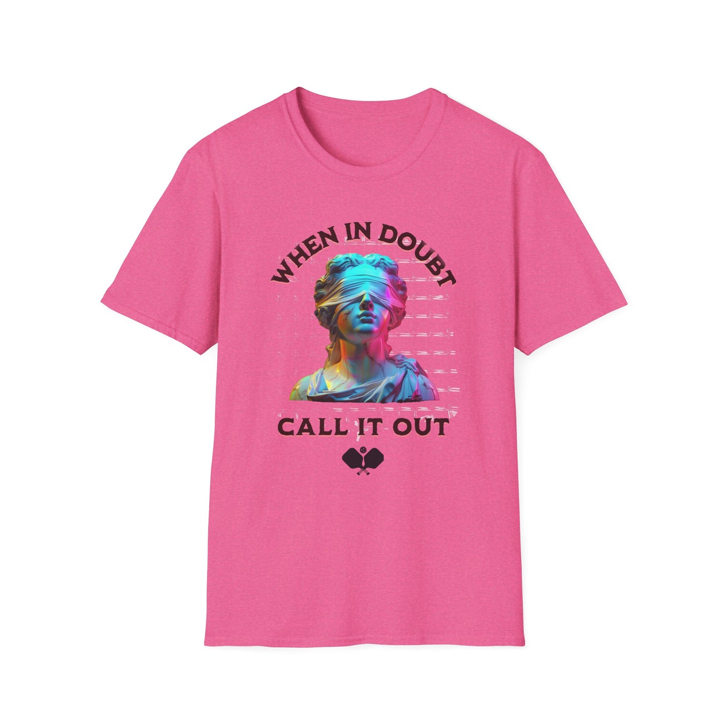 Funny Pickleball Shirt – “When In Doubt Call It Out” Tee. Pickleball Humor Shirt. Blind Line Call Joke. Pickleball Player Gift