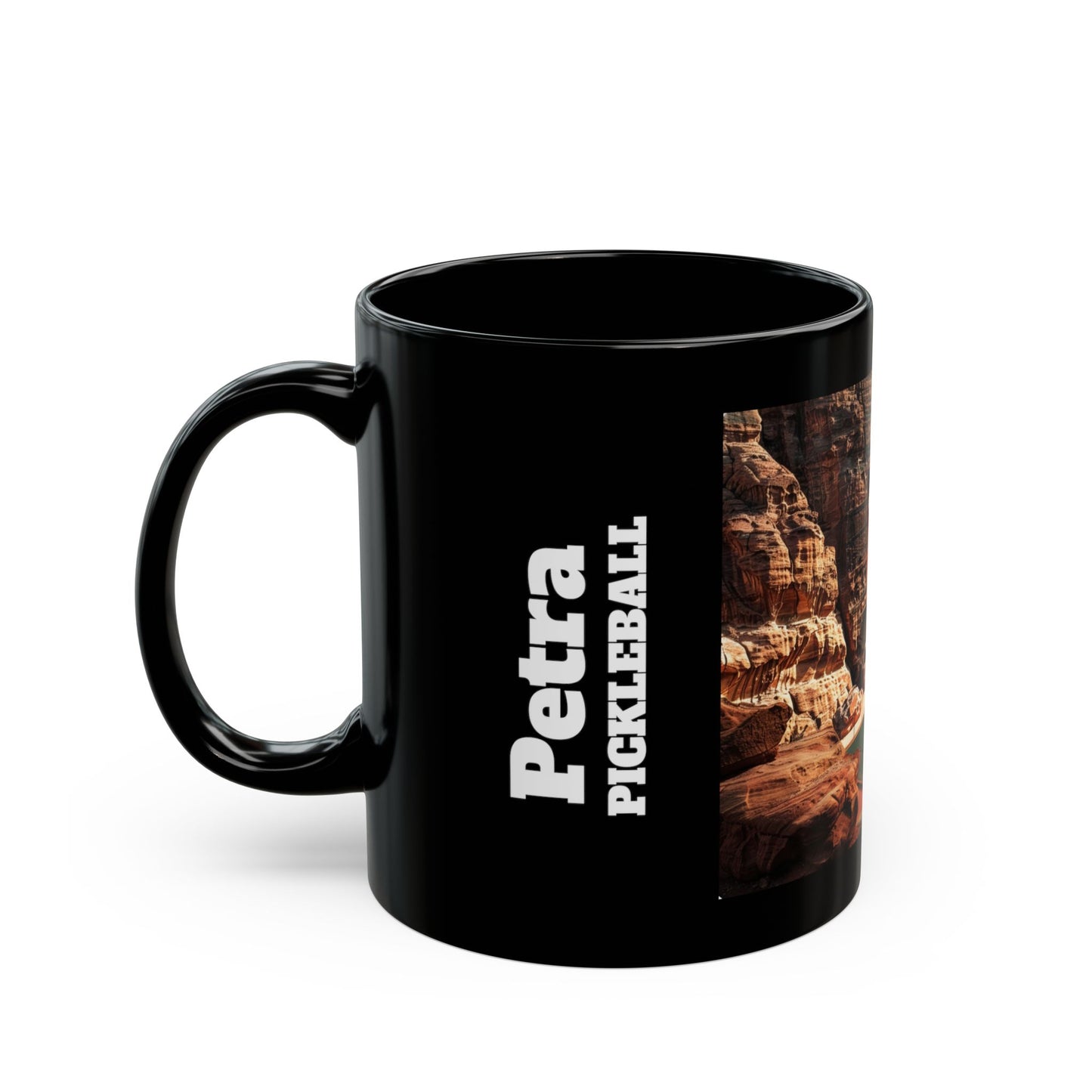 Pickleball Gifts — Petra Dream Court Mug, Ancient Wonder & Rose City