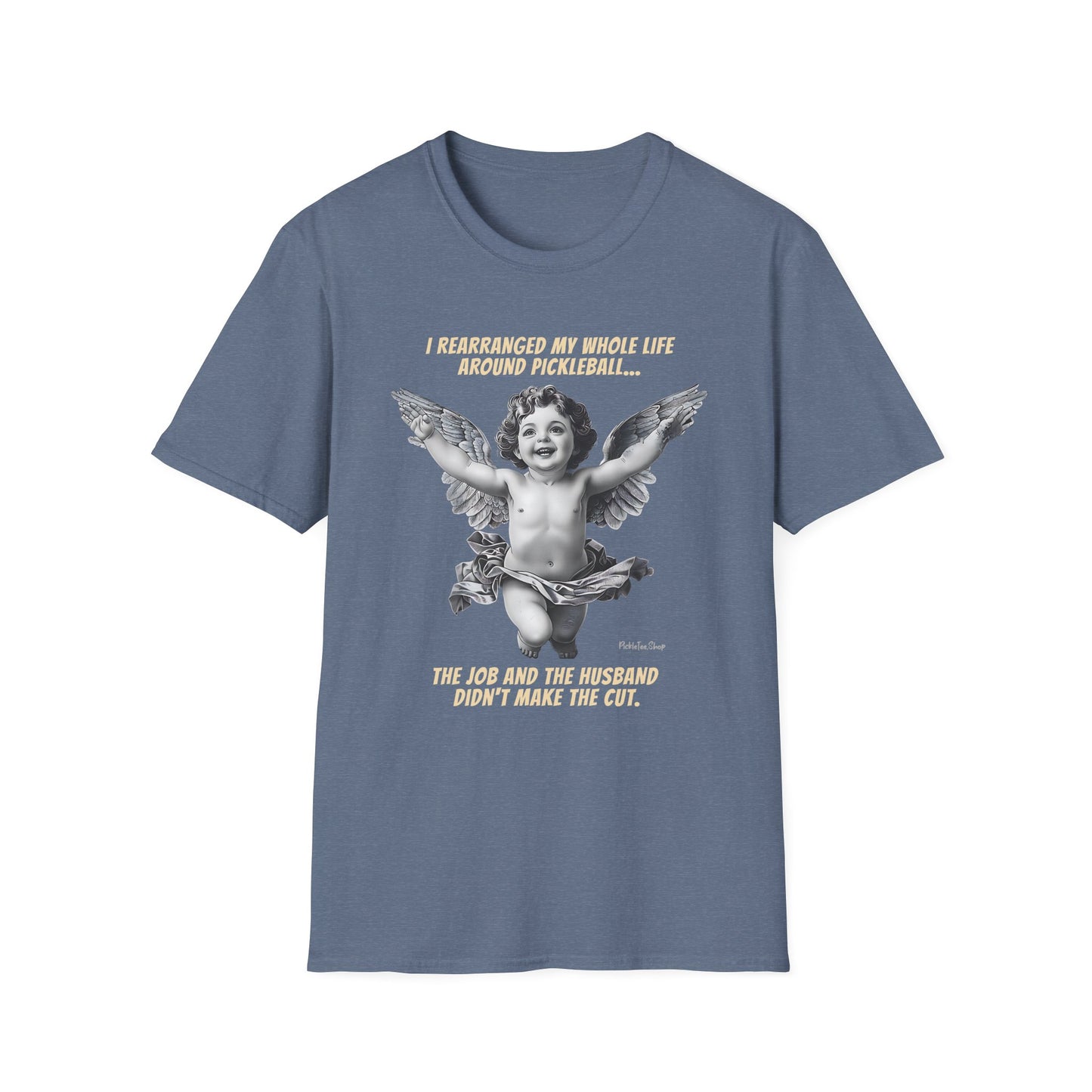 Funny Pickleball Shirt For Women | Husband Didn't Make The Cut | PickleTee Cherub Tee