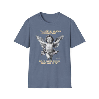 Funny Pickleball Shirt For Women | Husband Didn't Make The Cut | PickleTee Cherub Tee