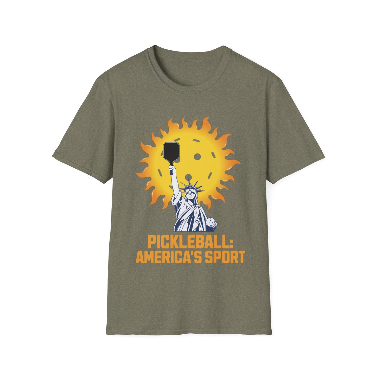 Pickleball America’s Sport Shirt, Patriotic Pickleball T-Shirt, USA Pickleball Tee, Statue of Liberty Pickleball Shirt, Gift for Pickleball Player
