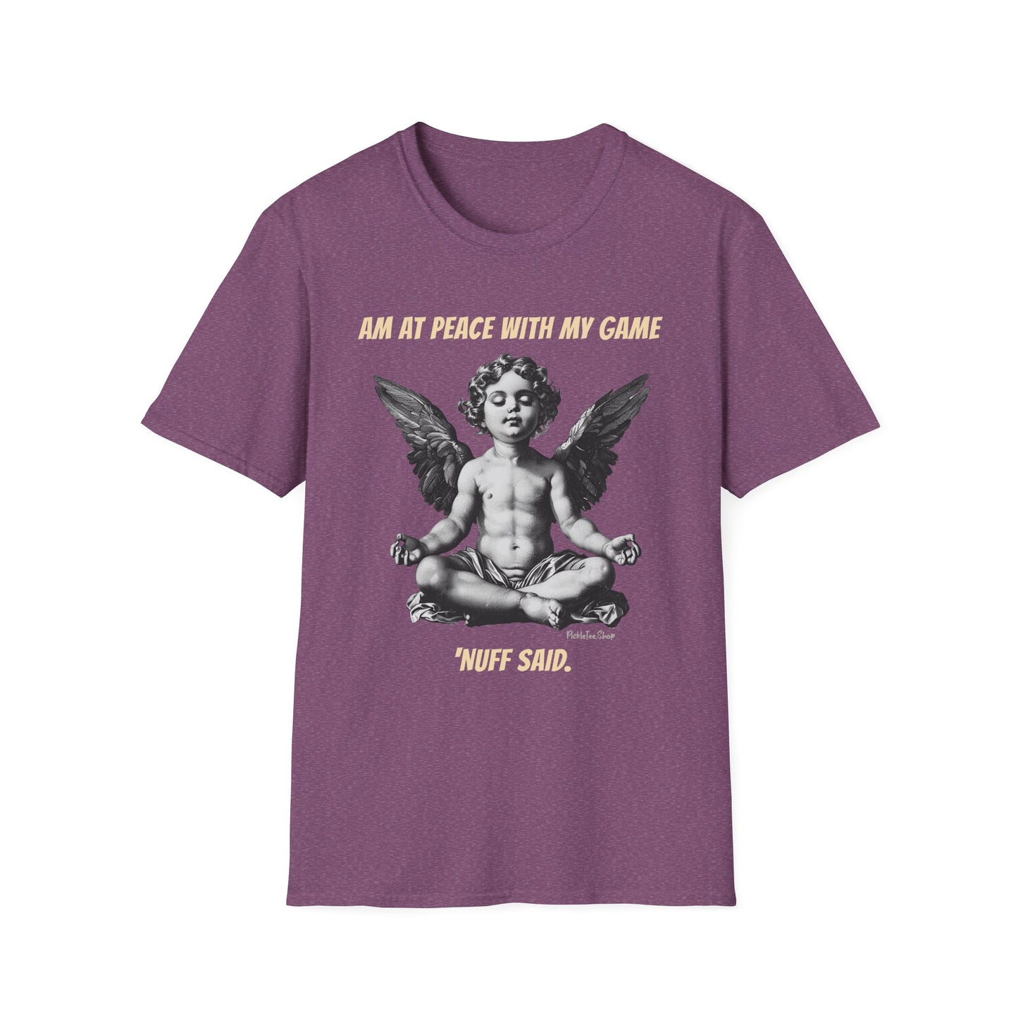 Funny Pickleball Shirt | At Peace With My Game | PickleTee Zen Cherub Tee