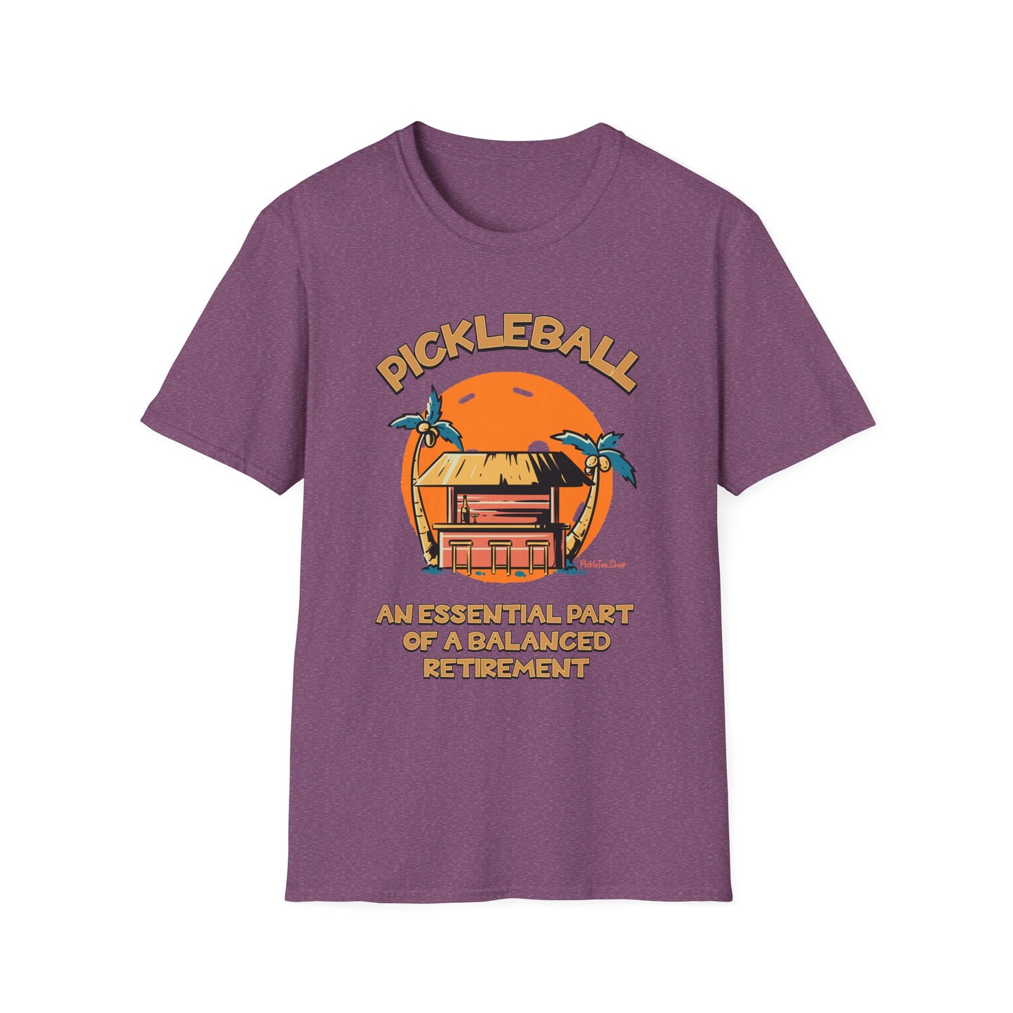 Pickleball — An Essential Part of a Balanced Retirement | Funny Retirement Pickleball Shirt | PickleTee