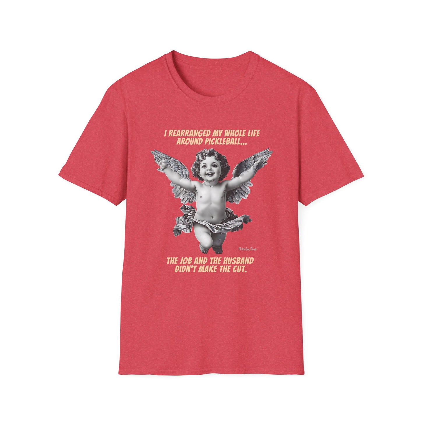 Funny Pickleball Shirt For Women | Husband Didn't Make The Cut | PickleTee Cherub Tee