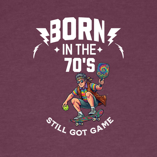 Born in the 70s Pickleball Shirt – Funny Retro Pickleball Tee – Senior Pickleball Player Gift – Vintage Pickleball Humor Shirt – Pickleball Grandpa Gift