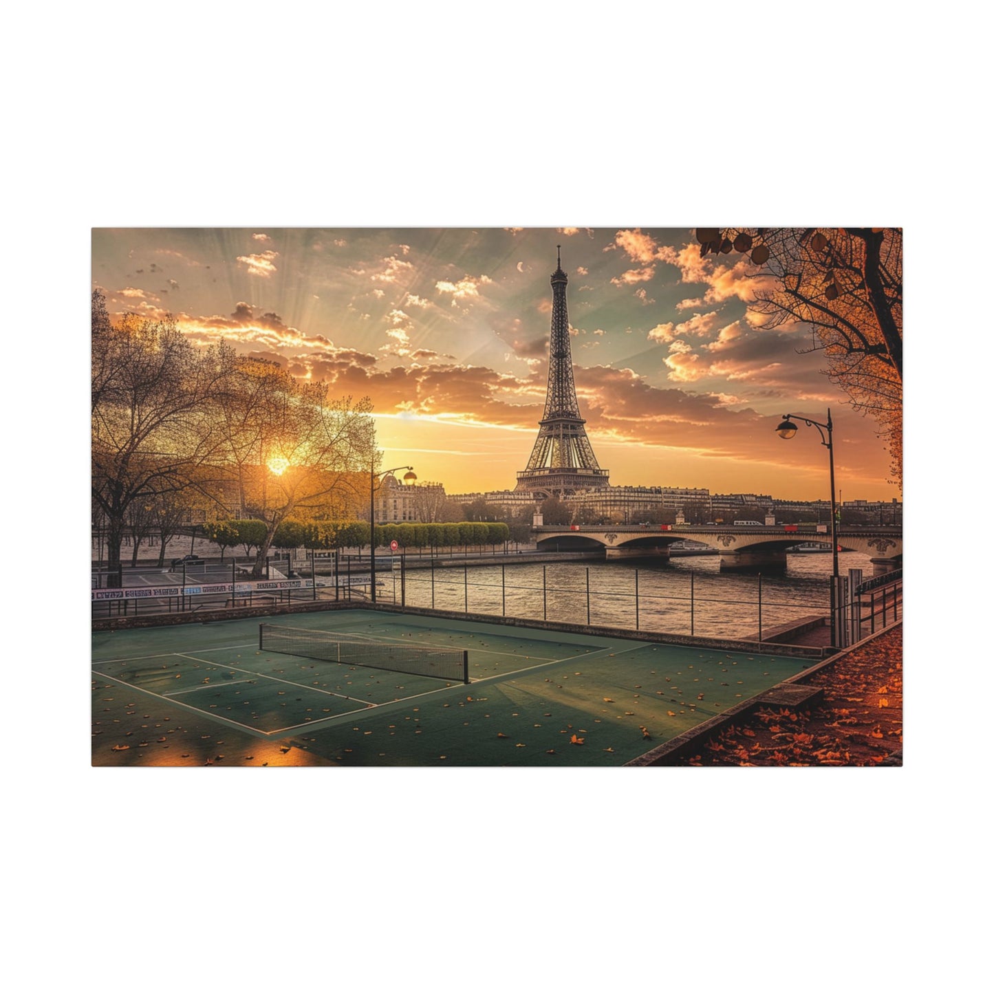 Eiffel Tower Sunrise Matte Canvas Wall Art