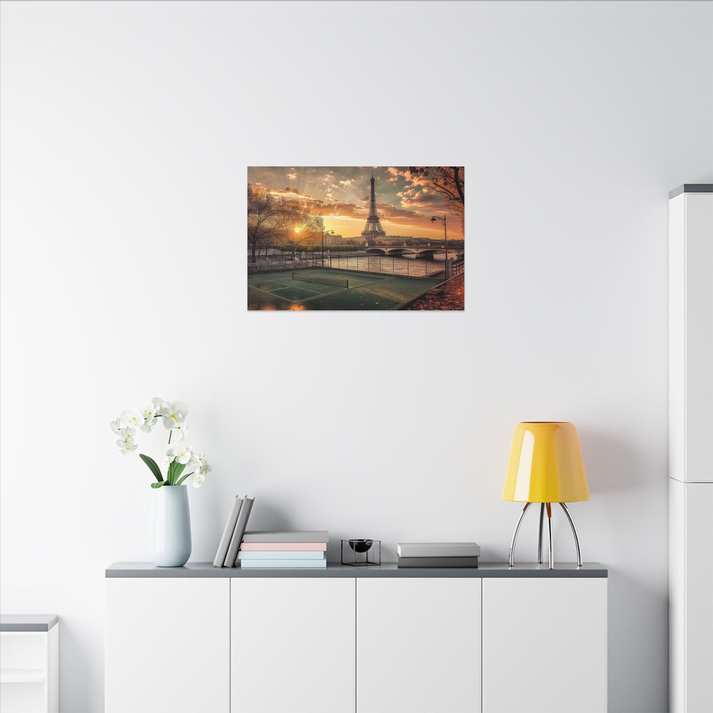 Eiffel Tower Sunrise Matte Canvas Wall Art