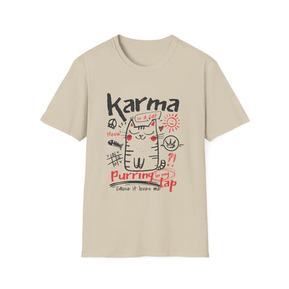 Karma Cat Shirt Funny Cat Tee Purring in Your Lap Humor Shirt Cute Cat Graphic Tee Pet Lover Gift