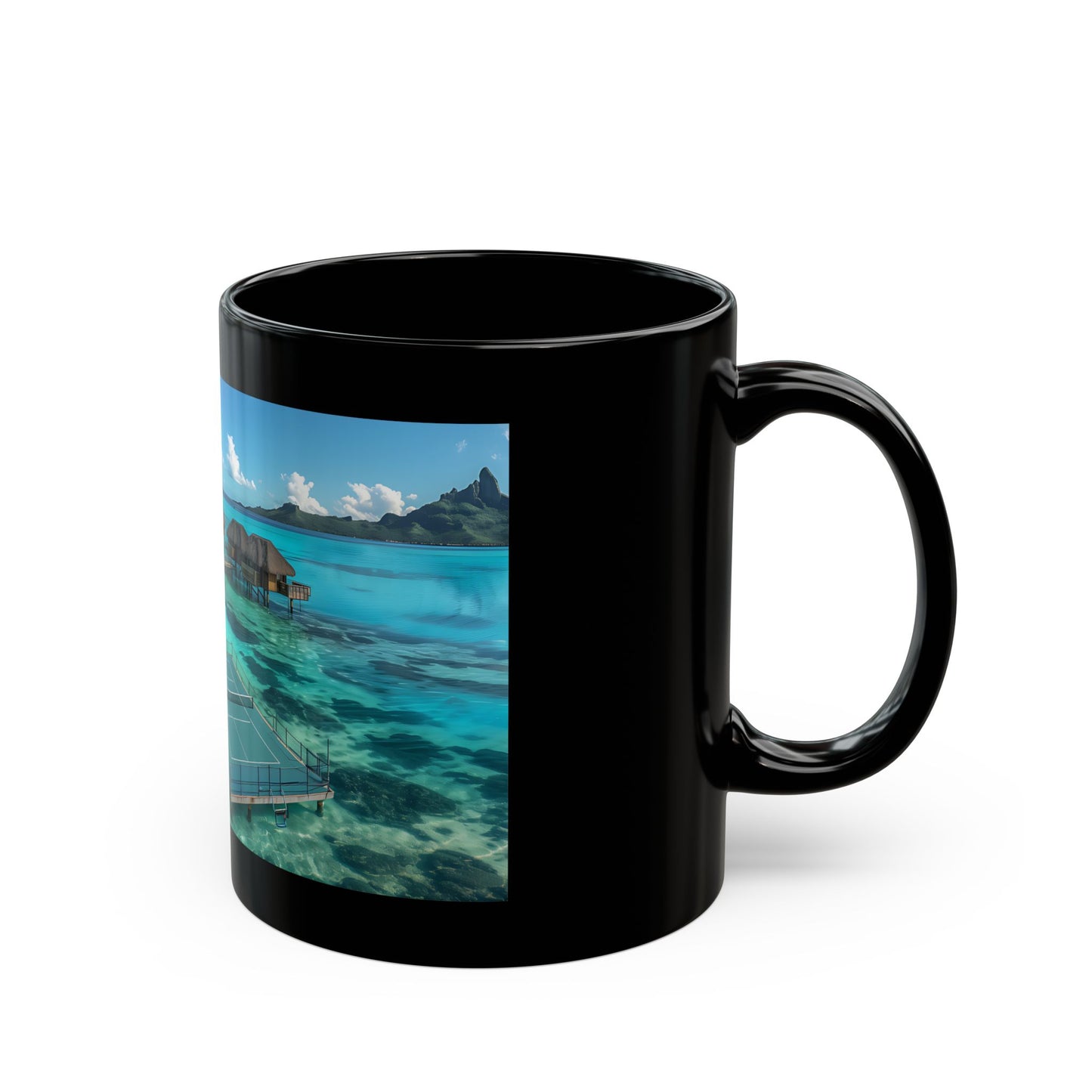 Pickleball Gifts — Bora Bora Dream Court Mug, Overwater Court
