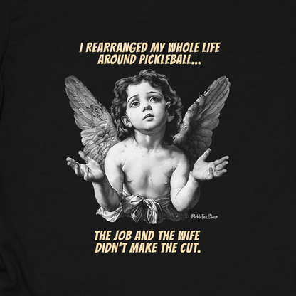 Funny Pickleball Shirt For Men | Wife Didn't Make The Cut | PickleTee Cherub Tee