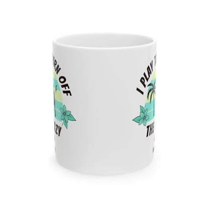 Funny Pickleball Coffee Mug – I Play To Burn Off The Crazy – Pickleball Player Gift