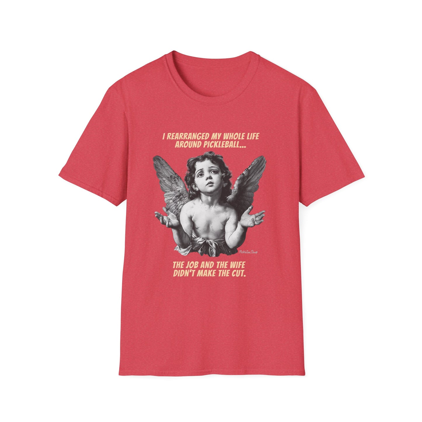 Funny Pickleball Shirt For Men | Wife Didn't Make The Cut | PickleTee Cherub Tee