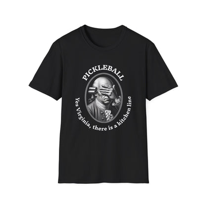 Yes Virginia, there is a kitchen line. Pickleball T-Shirt – Funny Pickleball Tee for Kitchen Violators