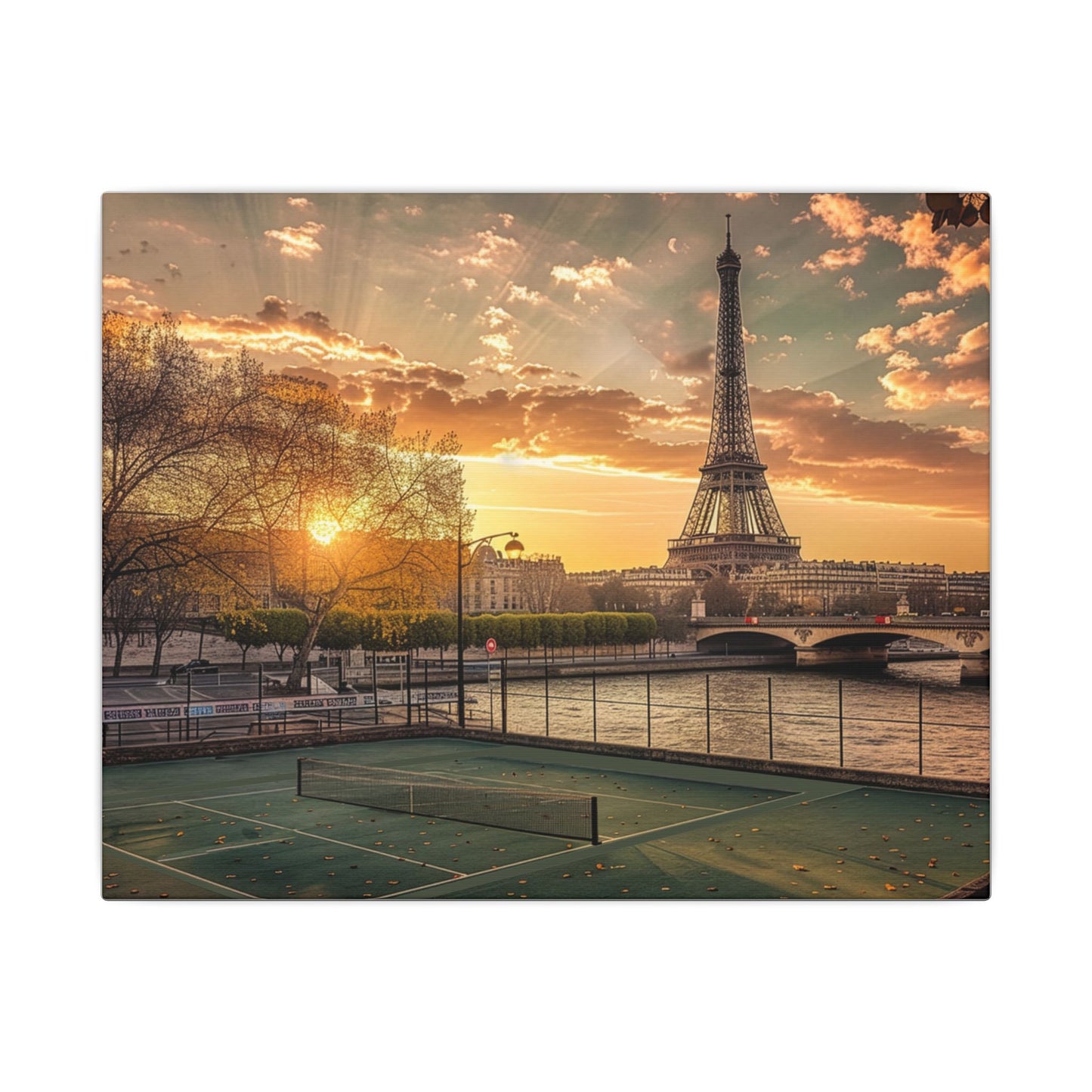 Eiffel Tower Sunrise Matte Canvas Wall Art