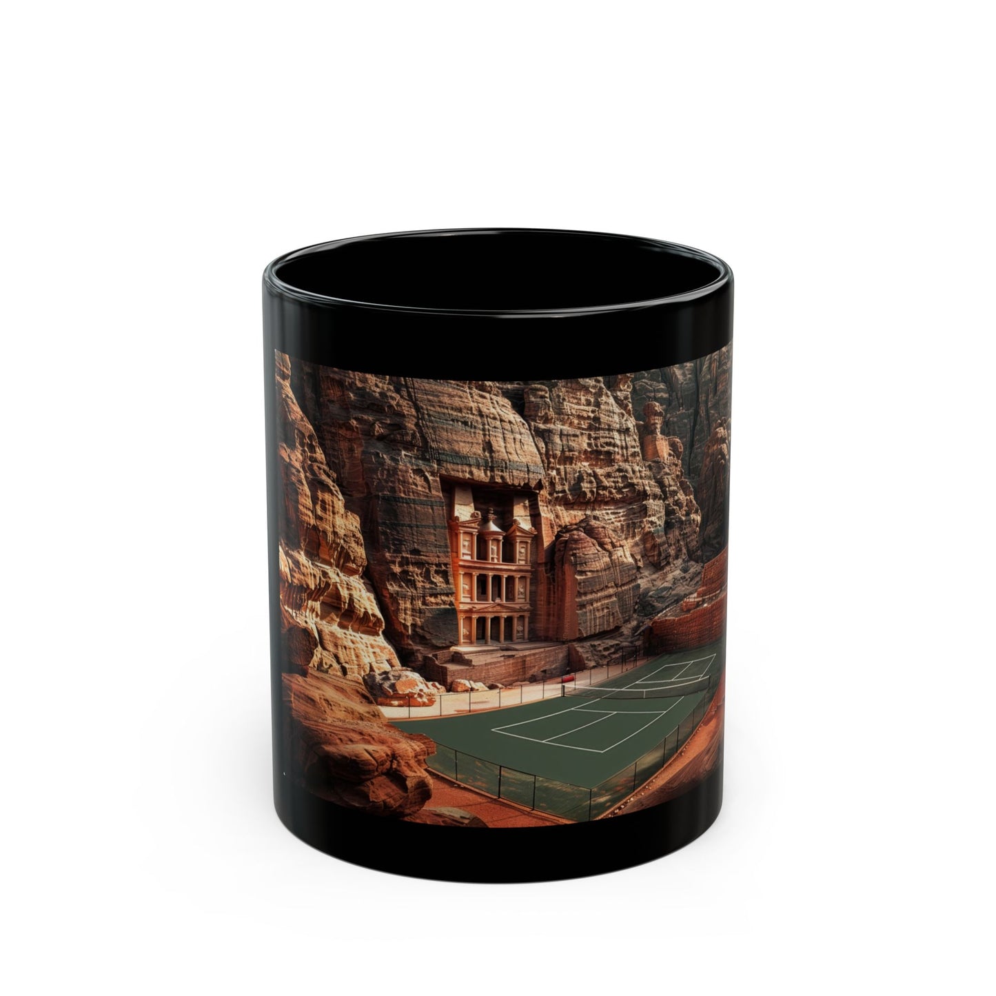 Pickleball Gifts — Petra Dream Court Mug, Ancient Wonder & Rose City