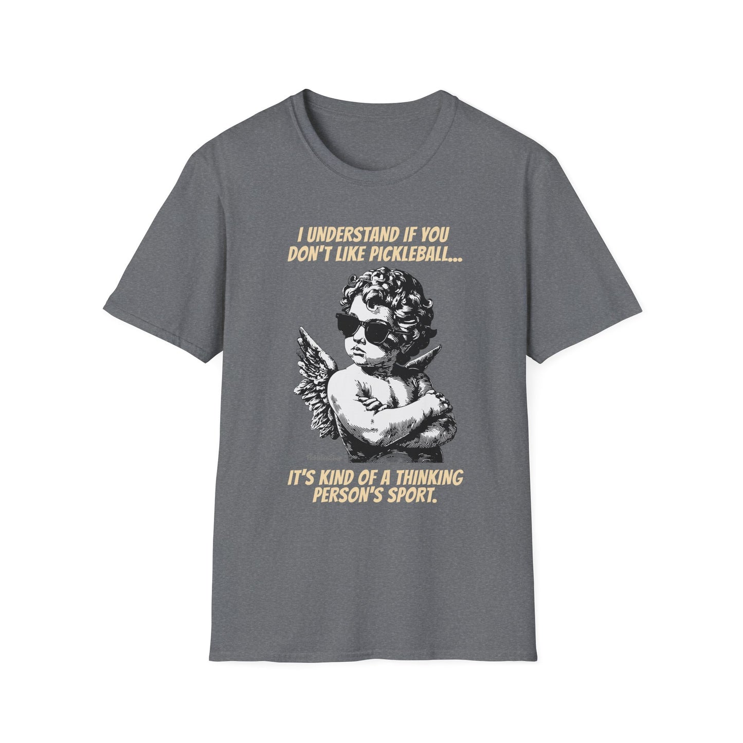 Funny Pickleball Shirt | Thinking Person's Sport | PickleTee Cherub Tee