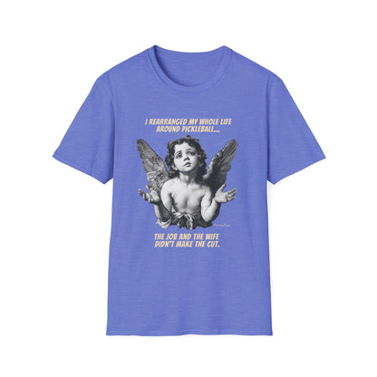 Funny Pickleball Shirt For Men | Wife Didn't Make The Cut | PickleTee Cherub Tee