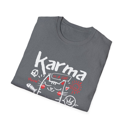 Karma Cat Shirt Funny Cat Tee Purring in Your Lap Humor Shirt Cute Cat Graphic Tee Pet Lover Gift
