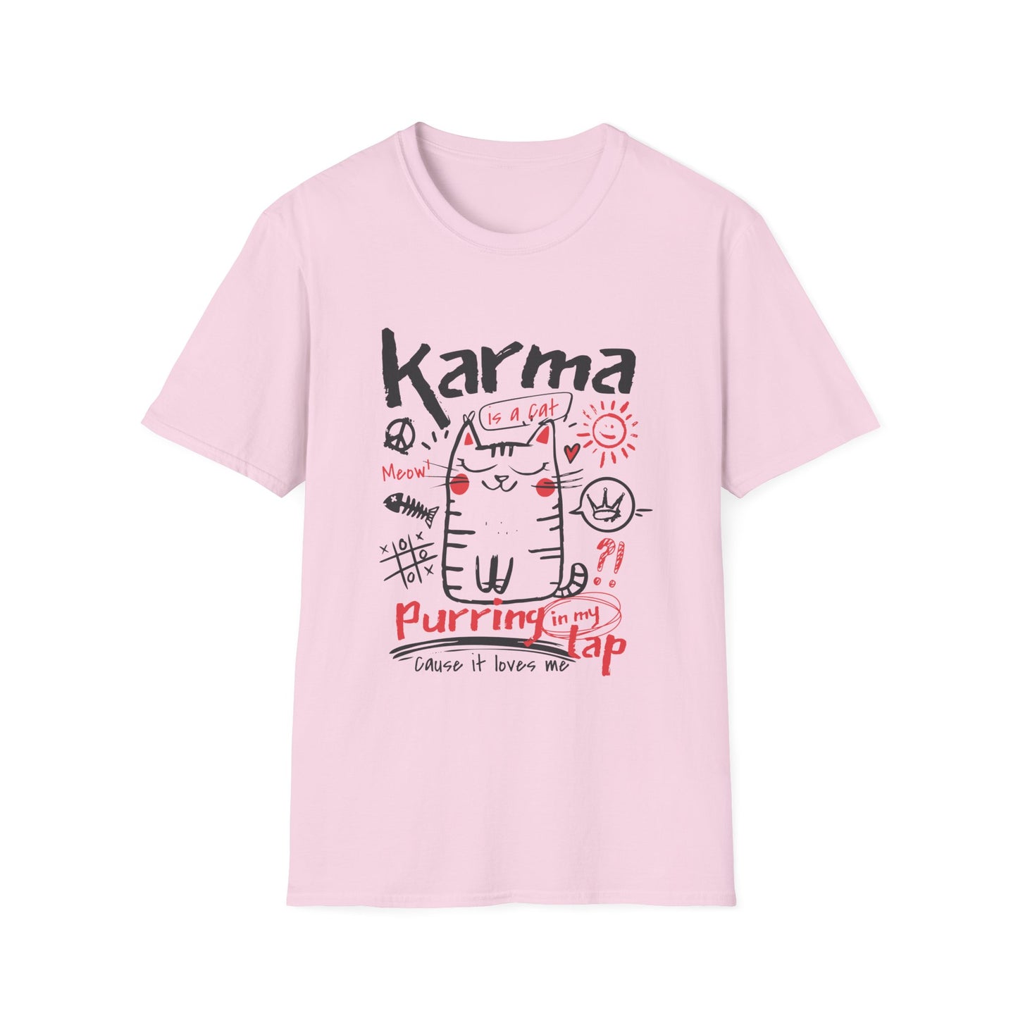Karma Cat Shirt Funny Cat Tee Purring in Your Lap Humor Shirt Cute Cat Graphic Tee Pet Lover Gift
