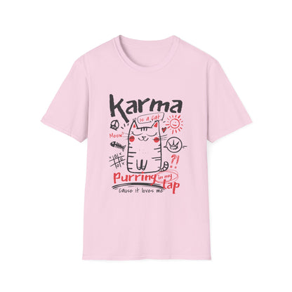 Karma Cat Shirt Funny Cat Tee Purring in Your Lap Humor Shirt Cute Cat Graphic Tee Pet Lover Gift