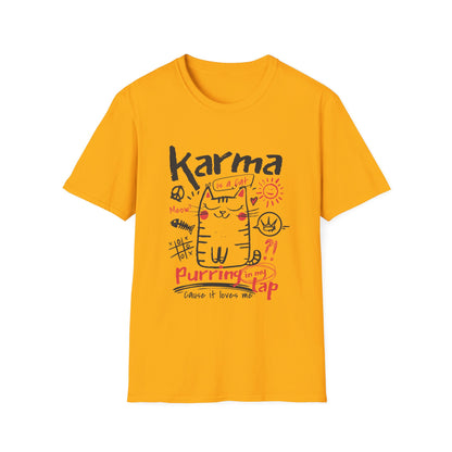 Karma Cat Shirt Funny Cat Tee Purring in Your Lap Humor Shirt Cute Cat Graphic Tee Pet Lover Gift