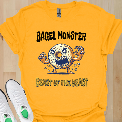 Bagel Monster Shirt Funny Food Tee Beast of the Yeast Bakery Humor Graphic T-Shirt