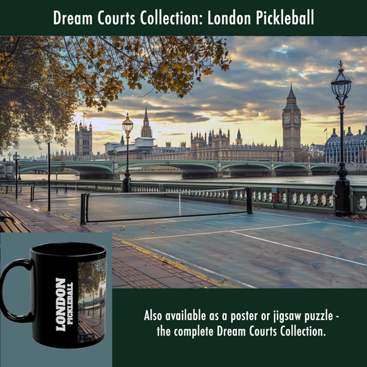 Pickleball Gifts — London Dream Court Mug, Big Ben & Thames