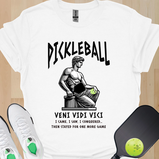 Veni Vidi Vici Pickleball Shirt – Funny Pickleball Tee for Players Who Came, Saw and Conquered the Court