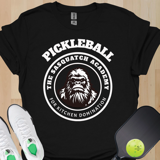 Pickleball Sasquatch Academy Shirt – Funny Pickleball Tee for Kitchen Domination