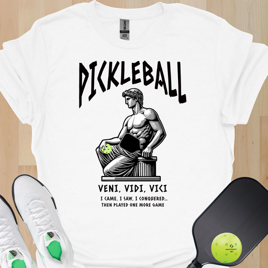 Veni Vidi Vici Pickleball Shirt – Funny Pickleball Tee for Players Who Came, Saw and Conquered the Court